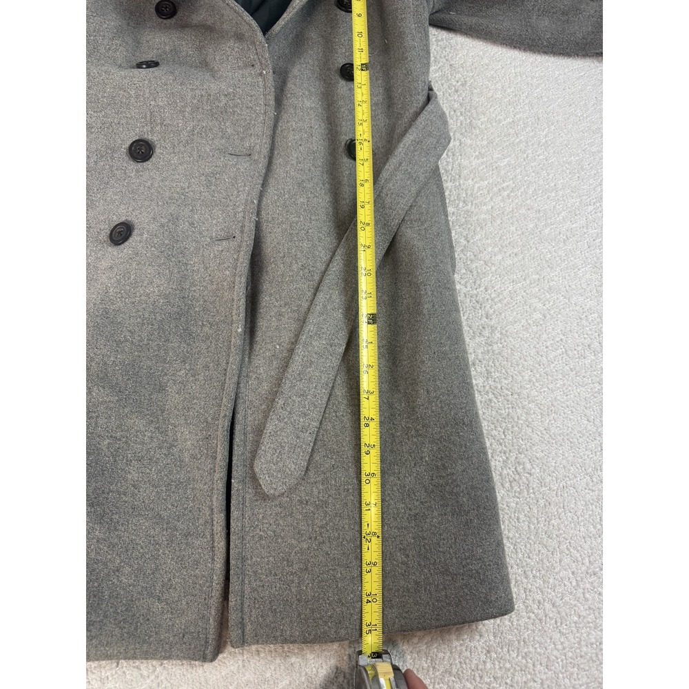 J Crew Coat Womens 0 Gray Wool Blend Double Breasted Belted Peacoat Classic - Picture 3 of 8